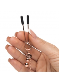 Золотистые зажимы для сосков и клитора All Sensation Nipple and Clitoral Chain - Fifty Shades of Grey - купить с доставкой в Южно-Сахалинске