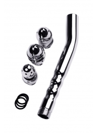 Металлический анальный душ с тремя насадками - ToyFa - купить с доставкой в Южно-Сахалинске