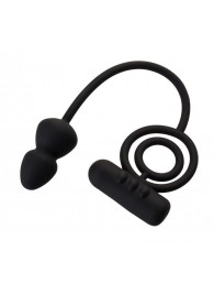 Чёрное эрекционное кольцо с вибропулькой и анальным хвостом - Erotist Adult Toys - в Южно-Сахалинске купить с доставкой