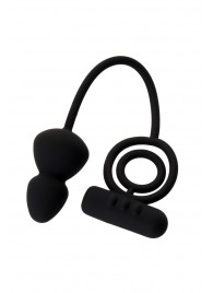 Чёрное эрекционное кольцо с вибростимулятором и анальным хвостом - Erotist Adult Toys - в Южно-Сахалинске купить с доставкой