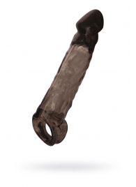 Чёрная насадка на пенис Tс подхватом - 19,5 см. - ToyFa - в Южно-Сахалинске купить с доставкой