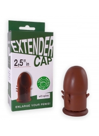 Коричневый латексный удлинитель пениса 2.5 in с шипиками - Sitabella - в Южно-Сахалинске купить с доставкой