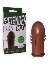 Коричневый латексный удлинитель пениса 3.5 in с шипиками - Sitabella - в Южно-Сахалинске купить с доставкой