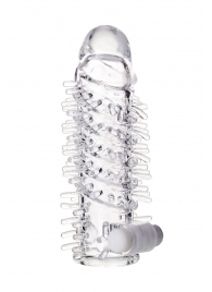 Насадка на пенис TOYFA A-Toys с вибропулей и шипами - 13,4 см. - A-toys - в Южно-Сахалинске купить с доставкой