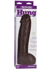 Большая насадка для трусиков Vac-U-Lock Realistic Hung - 31,7 см. - Doc Johnson - купить с доставкой в Южно-Сахалинске