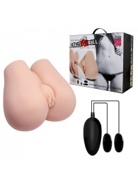 Реалистичный мастурбатор с вибрацией и двумя тоннелями - вагиной и анусом - Baile - в Южно-Сахалинске купить с доставкой