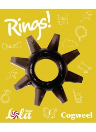 Чёрное эрекционное кольцо Rings Cogweel - Lola Games - в Южно-Сахалинске купить с доставкой