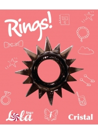 Чёрное эрекционное кольцо Rings Cristal - Lola Games - в Южно-Сахалинске купить с доставкой