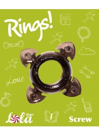 Чёрное эрекционное кольцо Rings Screw - Lola Games - в Южно-Сахалинске купить с доставкой