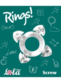 Прозрачное эрекционное кольцо Rings Screw - Lola Games - в Южно-Сахалинске купить с доставкой