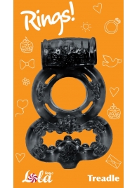 Чёрное эрекционное кольцо Rings Treadle с подхватом - Lola Games - в Южно-Сахалинске купить с доставкой