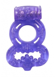 Фиолетовое эрекционное кольцо Rings Treadle с подхватом - Lola Games - в Южно-Сахалинске купить с доставкой