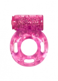Розовое эрекционное кольцо с вибрацией Rings Axle-pin - Lola Games - в Южно-Сахалинске купить с доставкой