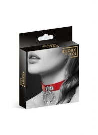 Красный узенький чокер с кольцом - Bijoux Pour Toi - купить с доставкой в Южно-Сахалинске