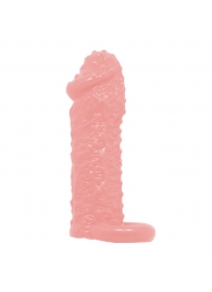 Фаллическая насадка с точками и подхватом мошонки - 13 см. - Baile - в Южно-Сахалинске купить с доставкой