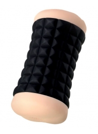 Двухсторонний мастурбатор JOS JANICE в черном цилиндре - JOS - в Южно-Сахалинске купить с доставкой