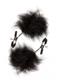 Зажимы для сосков с пухом FEATHERED NIPPLE CLAMPS - Blush Novelties - купить с доставкой в Южно-Сахалинске