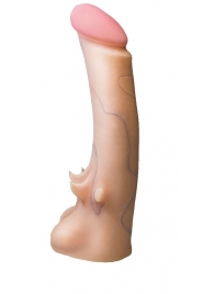 Телесная насадка REAL Standard с усиками на основании - 19 см. - LOVETOY (А-Полимер) - купить с доставкой в Южно-Сахалинске