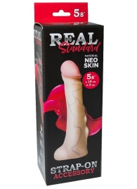 Реалистичная насадка с мошонкой REAL Standard - 18 см. - LOVETOY (А-Полимер) - купить с доставкой в Южно-Сахалинске