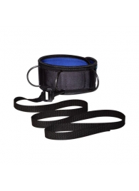 Чёрно-синий неопреновый ошейник с поводком - Sitabella - купить с доставкой в Южно-Сахалинске