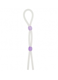 Прозрачное эрекционное кольцо-лассо SILICONE LASSO COCK RING DUAL BEADS - NMC - в Южно-Сахалинске купить с доставкой