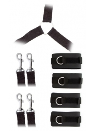 Комплект наручников и поножей LUXURIOUS BED RESTRAINT CUFF SET - Blush Novelties - купить с доставкой в Южно-Сахалинске