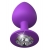 Фиолетовая анальная пробка со стразом Her Little Gem Large Plug - 9,5 см. - Pipedream - купить с доставкой в Южно-Сахалинске