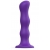 Фиолетовая насадка Strap-On-Me Dildo Geisha Balls size M - Strap-on-me - купить с доставкой в Южно-Сахалинске