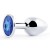 Анальное украшение BUTT PLUG  Small с синим кристаллом - 7 см. - Anal Jewelry Plug - купить с доставкой в Южно-Сахалинске