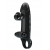 Черная вибронасадка на пенис с подхватом мошонки - 20 см. - Baile - в Южно-Сахалинске купить с доставкой