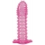 Гелевая розовая насадка с шипами - 12 см. - Toyfa Basic - в Южно-Сахалинске купить с доставкой