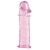 Гладкая розовая насадка с усиками под головкой - 12,5 см. - Toyfa Basic - в Южно-Сахалинске купить с доставкой