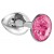 Малая серебристая анальная пробка Diamond Pink Sparkle Small с розовым кристаллом - 7 см. - Lola Games - купить с доставкой в Южно-Сахалинске