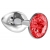 Малая серебристая анальная пробка Diamond Red Sparkle Small с красным кристаллом - 7 см. - Lola Games - купить с доставкой в Южно-Сахалинске