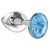 Малая серебристая анальная пробка Diamond Light blue Sparkle Small с голубым кристаллом - 7 см. - Lola Games - купить с доставкой в Южно-Сахалинске