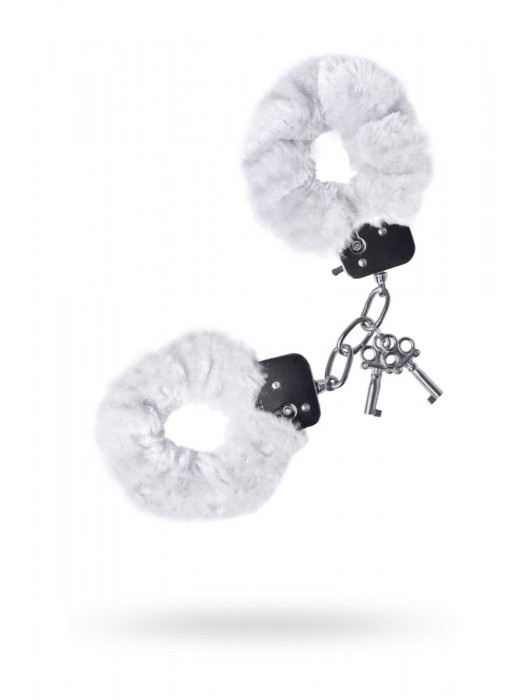 Наручники с белой меховой опушкой - ToyFa - купить с доставкой в Южно-Сахалинске