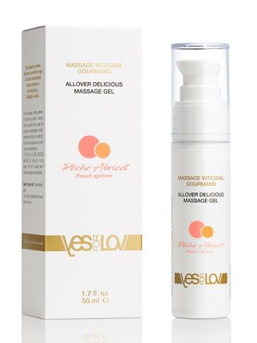 Универсальный массажный гель-смазка Allover Delicious Massage Gel с ароматом персика и аброкоса - 50 мл. - YESforLOV - купить с доставкой в Южно-Сахалинске