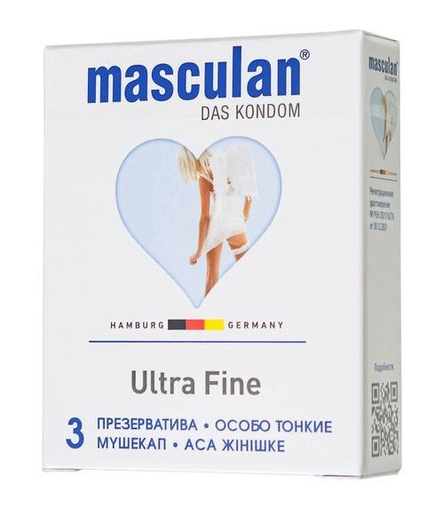 Ультратонкие презервативы Masculan Ultra Fine с обильной смазкой - 3 шт. - Masculan - купить с доставкой в Южно-Сахалинске