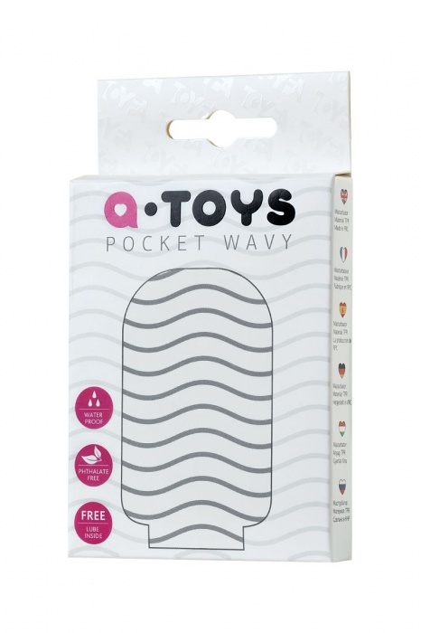 Белый мастурбатор A-Toys Pocket Wavy - A-toys - в Южно-Сахалинске купить с доставкой