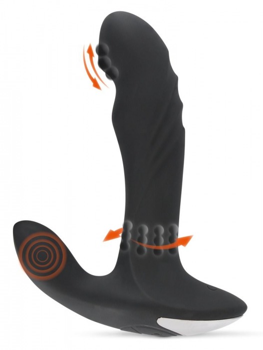 Черный вибромассажер простаты с функцией римминга Plug with Perineum Stimulator - 16,6 см. - Orion - в Южно-Сахалинске купить с доставкой