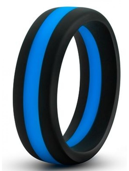 Черно-синее эрекционное кольцо Silicone Go Pro Cock Ring - Blush Novelties - в Южно-Сахалинске купить с доставкой