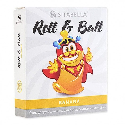 Стимулирующий презерватив-насадка Roll   Ball Banana - Sitabella - купить с доставкой в Южно-Сахалинске