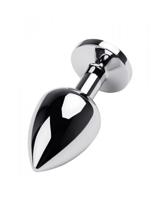 Серебристая коническая анальная пробка с красным кристаллом - 8 см. - ToyFa - купить с доставкой в Южно-Сахалинске