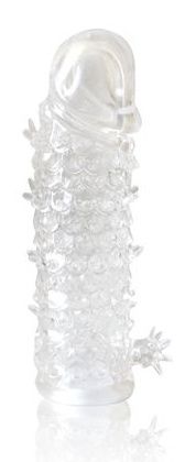 Закрытая прозрачная рельефная насадка Crystal sleeve - 13 см. - Erowoman-Eroman - в Южно-Сахалинске купить с доставкой