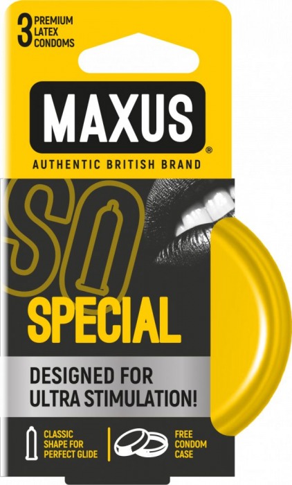Презервативы с точками и рёбрами в железном кейсе MAXUS Special - 3 шт. - Maxus - купить с доставкой в Южно-Сахалинске