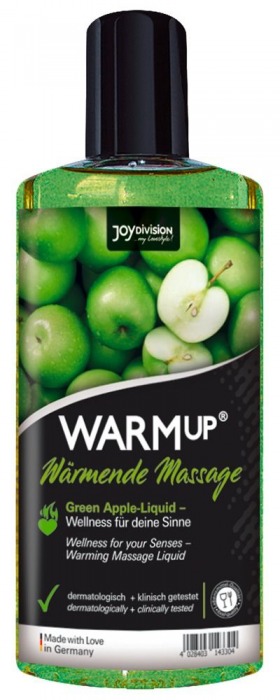 Массажное масло WARMup Green Apple с ароматом яблока - 150 мл. - Joy Division - купить с доставкой в Южно-Сахалинске