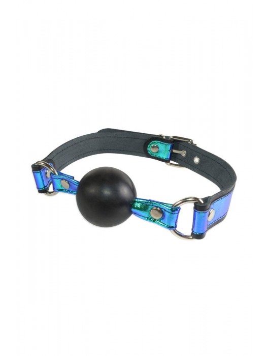 Кляп-шарик на чёрно-синих ремешках - Sitabella - купить с доставкой в Южно-Сахалинске