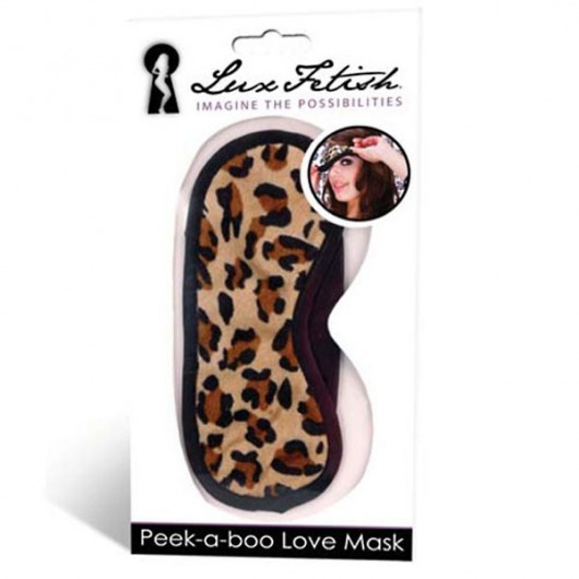 Леопардовая маска на глаза Peek-a-Boo - Lux Fetish - купить с доставкой в Южно-Сахалинске
