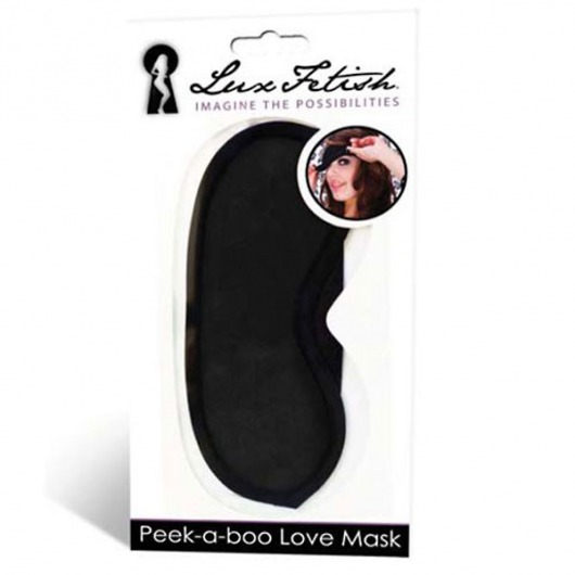 Черная маска на глаза Peek-a-Boo - Lux Fetish - купить с доставкой в Южно-Сахалинске