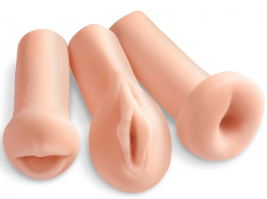 Комплект из 3 мастурбаторов All 3 Holes: вагина, анус, ротик - Pipedream - в Южно-Сахалинске купить с доставкой
